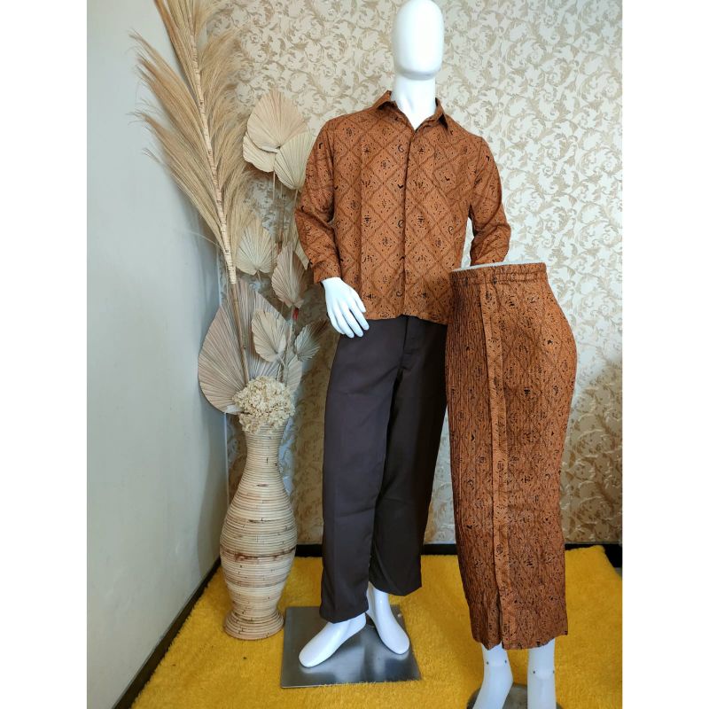 SARIMBIT BATIK COUPLE TERMURAH SIDOMUKTI/KEMEJA PANJANG SIDOMUKTI/BAWAHAN WANITA SIDOMUKTI