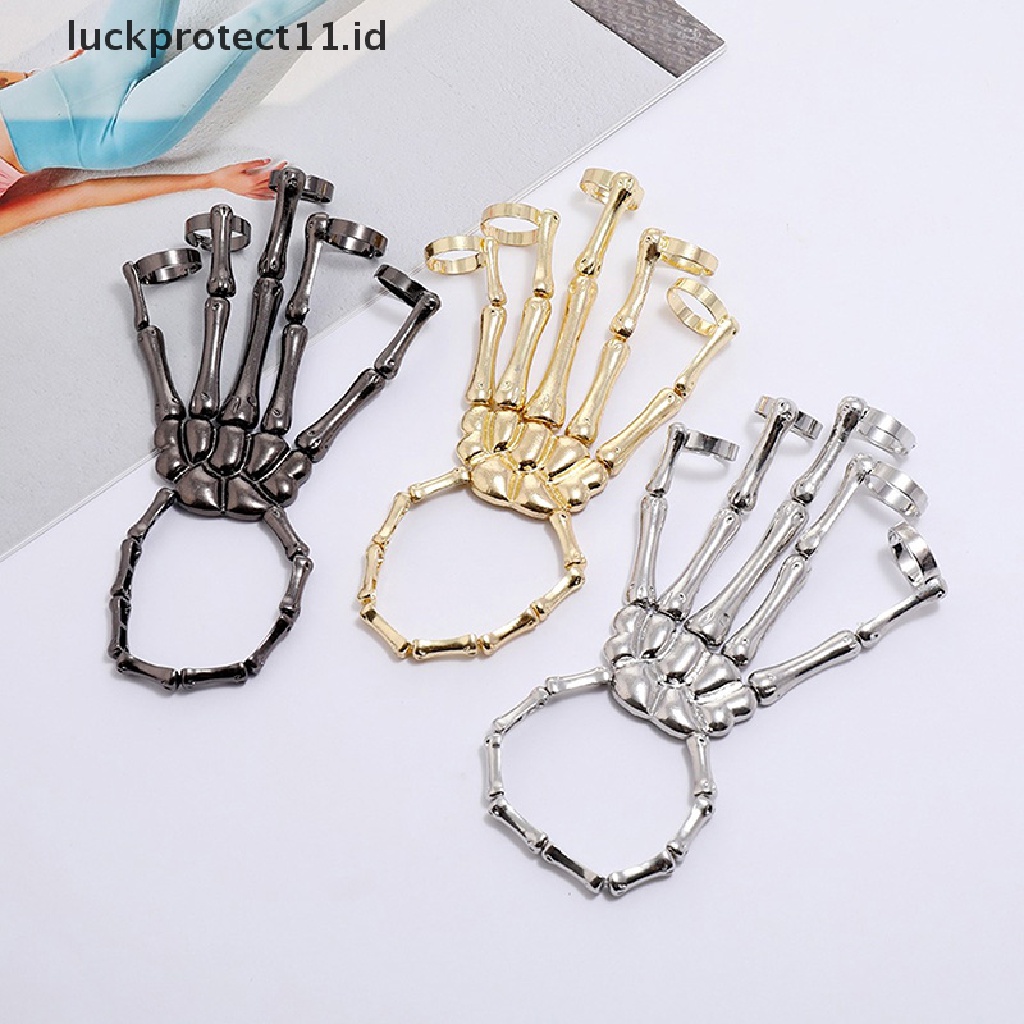 /Fashion Hot// Fashion// Steam Punk Gelang Gothic Tangan Tengkorak Tengkorak Adjustable Bangles Jewelry.