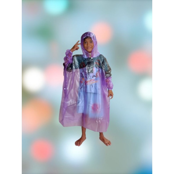 jas hujan anak model ponco / kelelawar