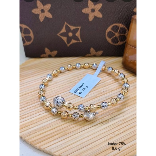 gelang bola"kombinasi emas 750%