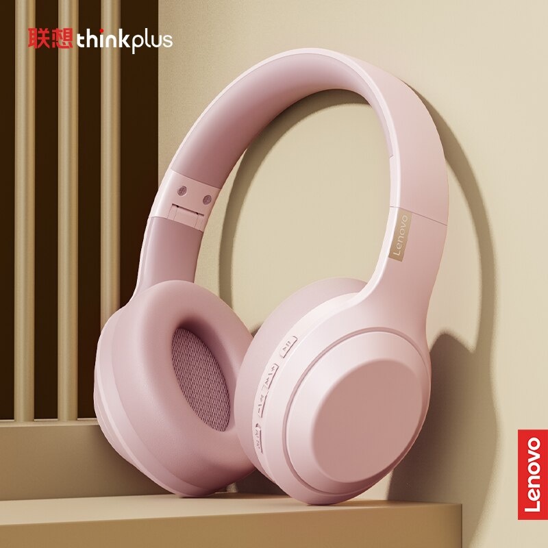 {Free Stiker} Lenovo TH10 Headphone Bluetooth Wireless Headset Earphone V5.0 - Pink