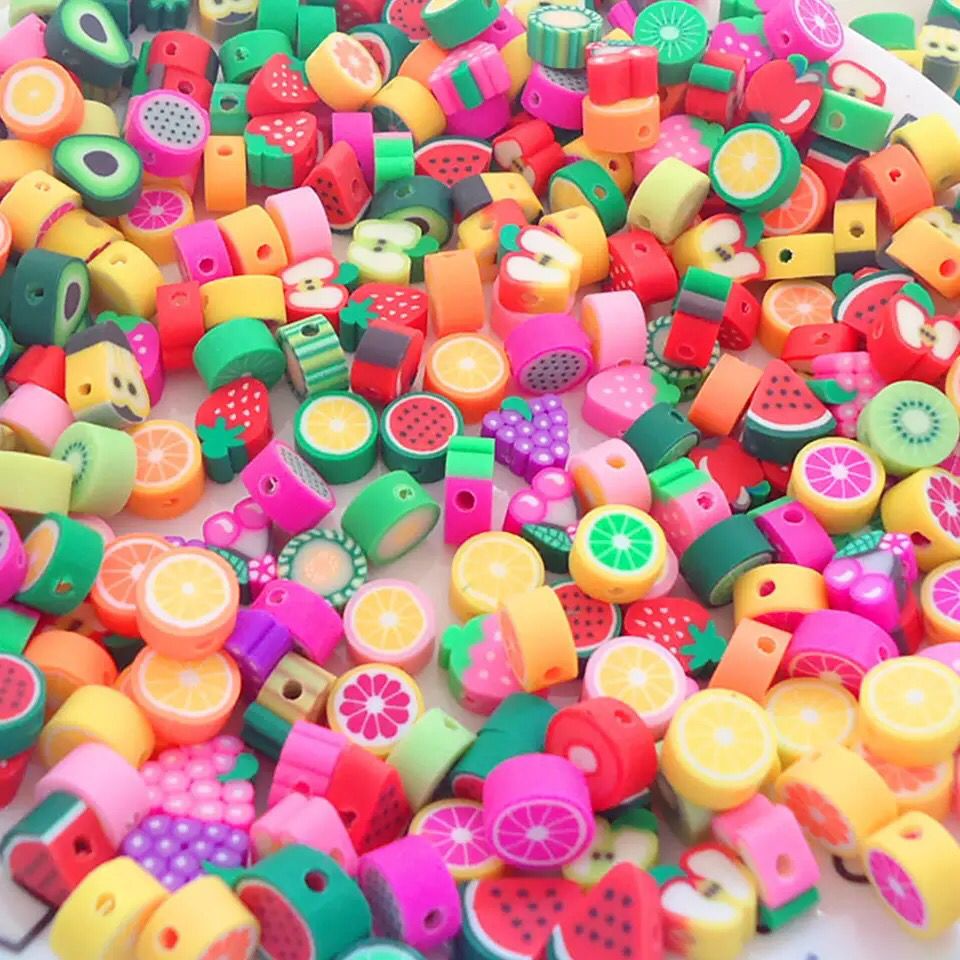 Manik-Manik Spacer polymer Clay Macam-Macam Motif Uk 10mm Harga/20-30pc