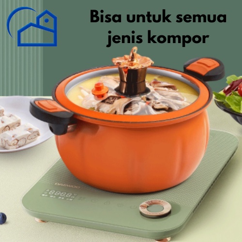 Panci Presto Bulat Bentuk Labu Berbahan Batu Medis Kkapasitas 7 Liter Premium - Panci Presto Bulat Bentuk Labu 7Liter