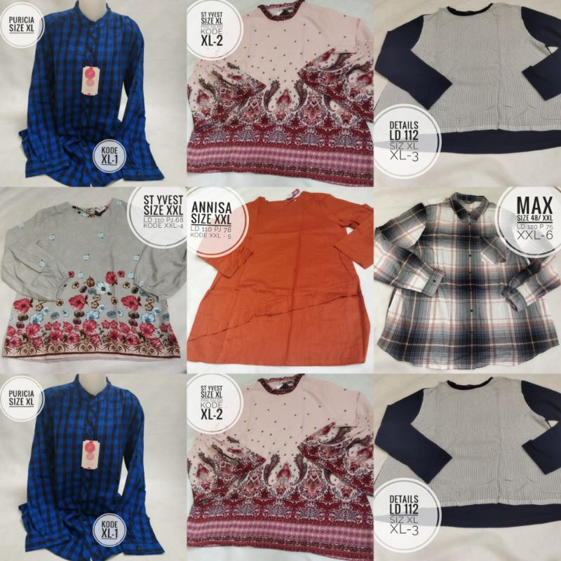 Kemeja wanita lengan panjang merk Nevada, dll size XL