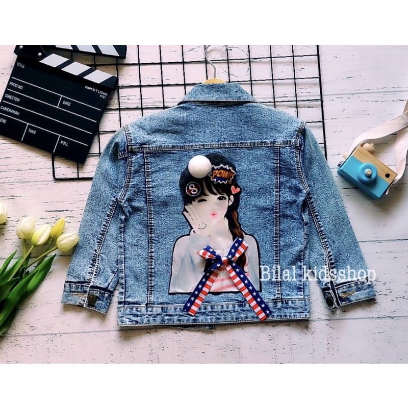 JAKET JEANS ANAK PEREMPUAN MOTIF  1-2th