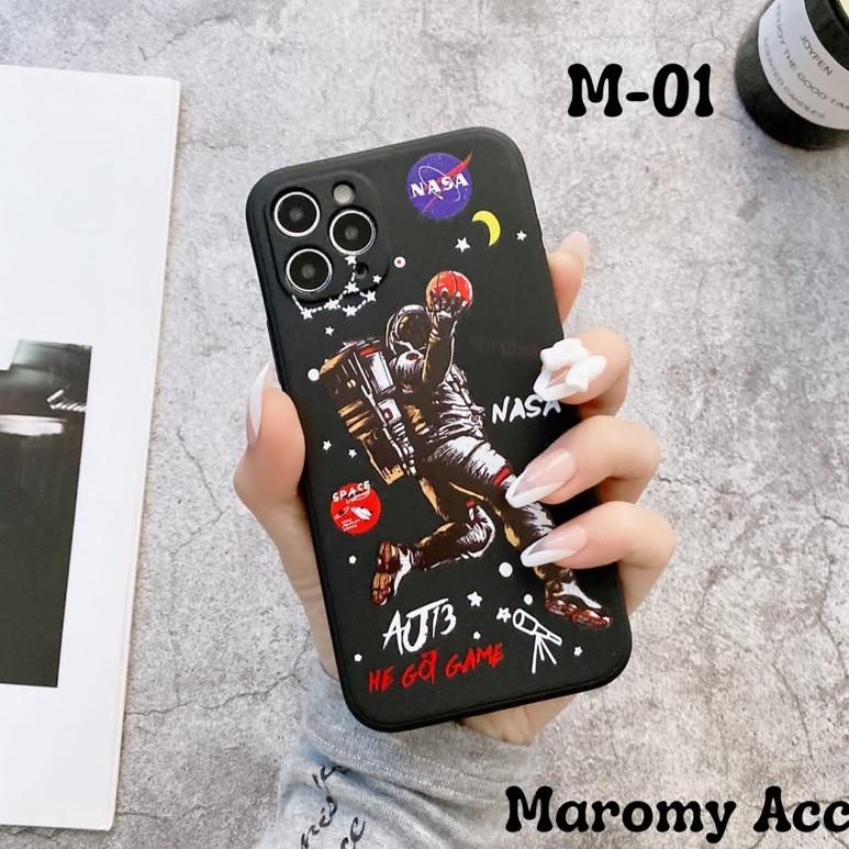 ㊣ CASE ASTRONOT NASA TPU BLACK CASING FOR OPPO A5S A11K A7 F9 A12 2020 A5 A9 2020 A15 A15S A1K A3S A