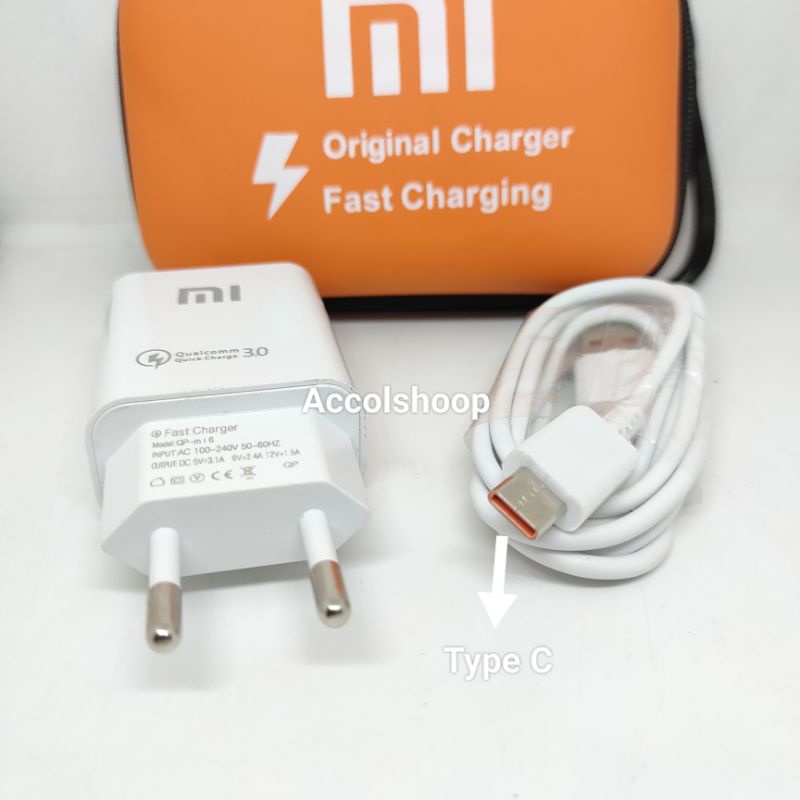 Charger Xiaomi Fast Charging 2A Kabel Type C Plus Dompet Charger