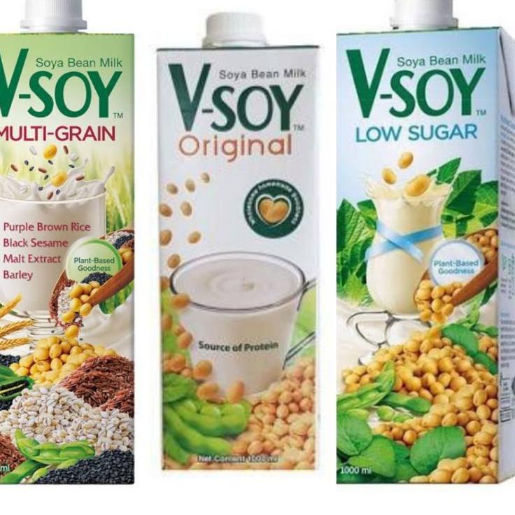 

[PRODUK KAMS0] Vsoy Susu Kedelai Original / Multi Grain | V-soy Soya Milk 1 Liter UHT 9TH