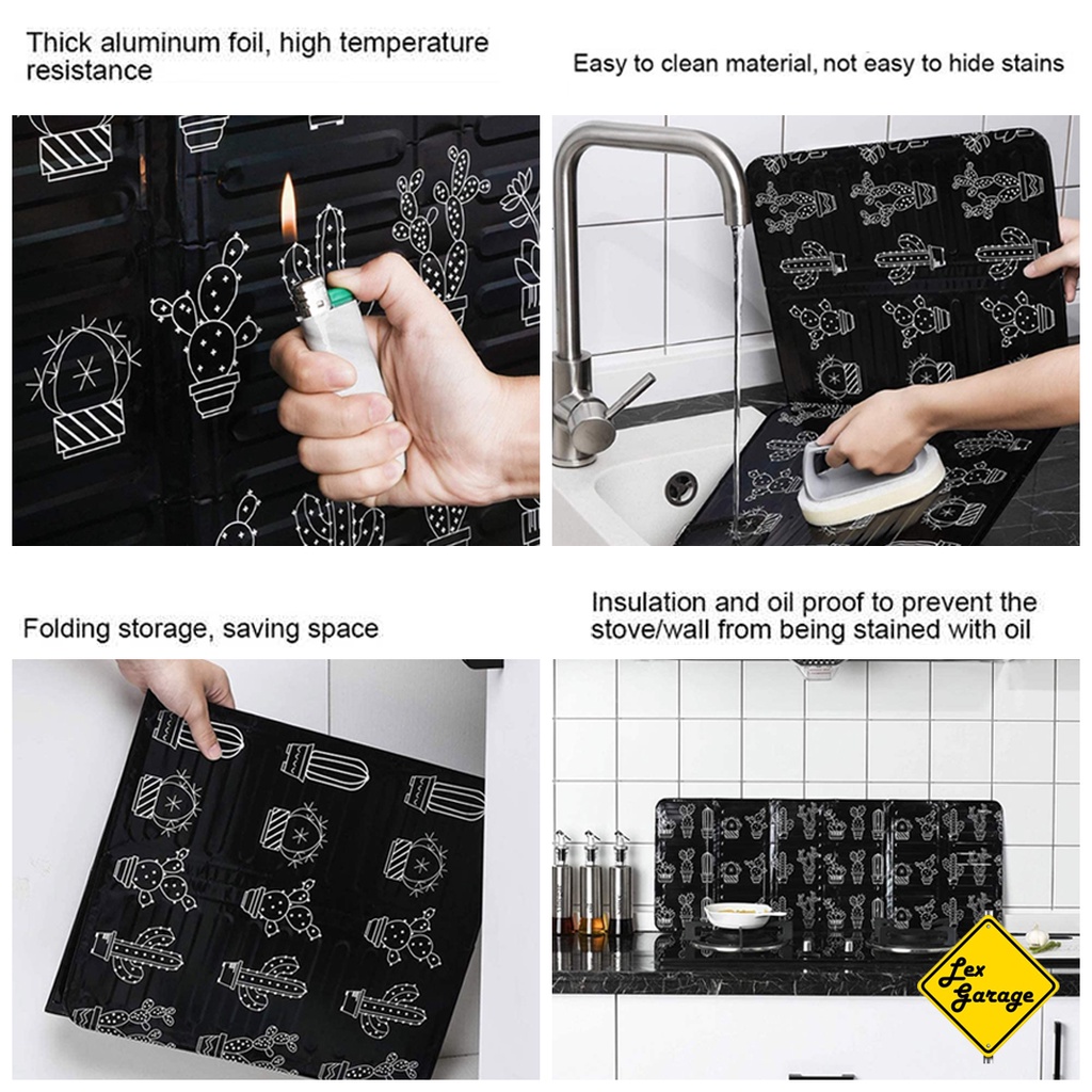 Sekat Pelindung Kompor Gas Alumunium Anti Cipratan Minyak Aluminium