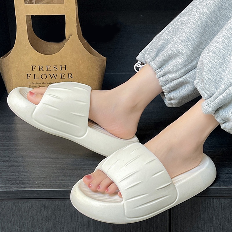 KOMIN-Sandal Roti Wanita Selop Karet Casual Sendal Slop Wanita Santai Empuk Kekinian Sandal Cewek Distro Terbaru Slip Flip Flop SIZE 36-41