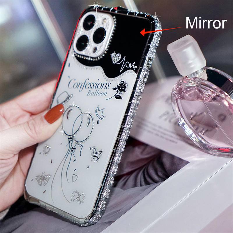 IPHONE Casing Bumper Bahan Metal Shockproof Untuk Iphone14 13 12 11 Pro Max Plus Case Glitter Berlian Imitasi Diamond Cover Untuk Iphone12Mini iPhone14Plus Case