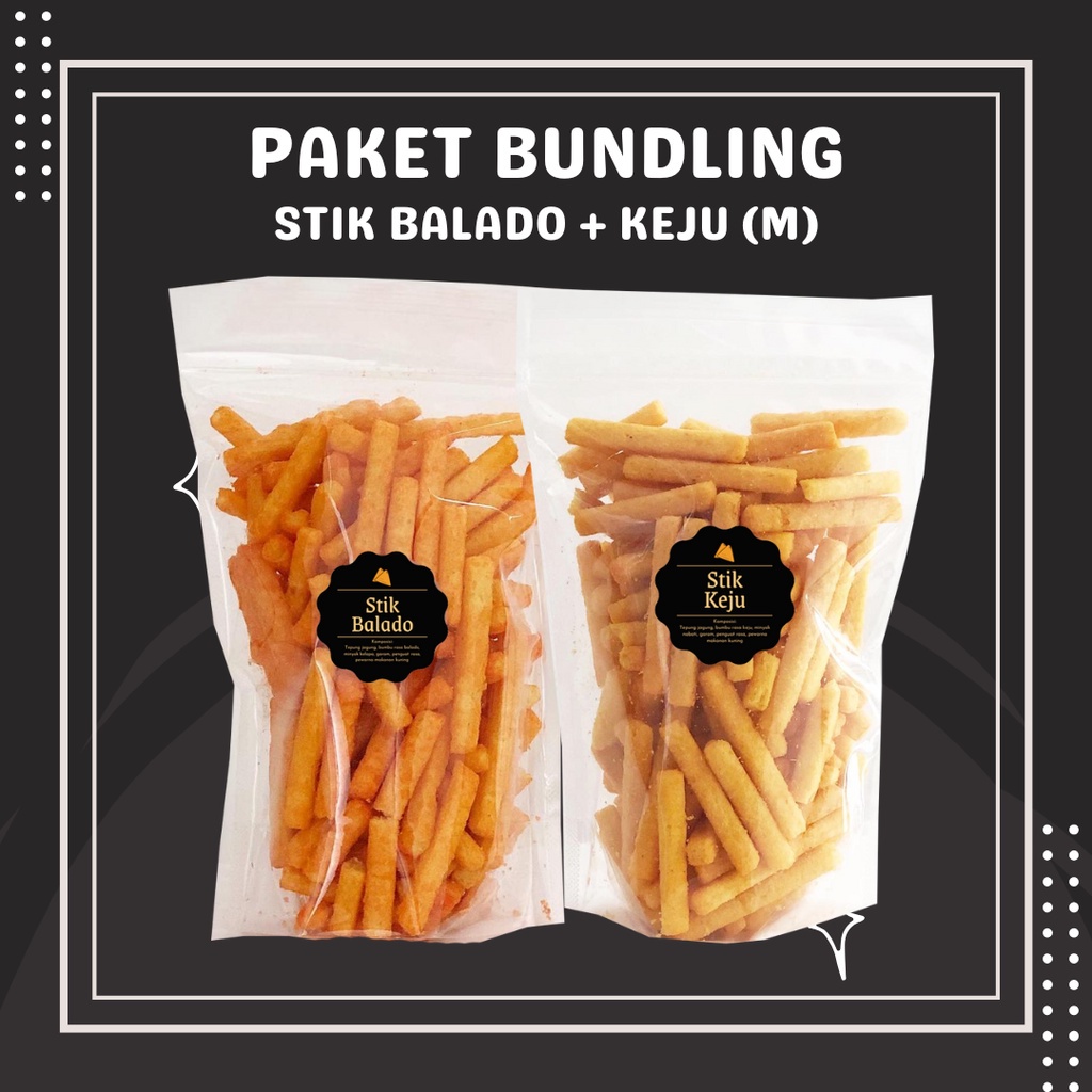 

Paket Bundling Stik Keju + Balado (M) Snak Kiloan Camilan Cemilan Special Bundle Package Grosir Surabaya