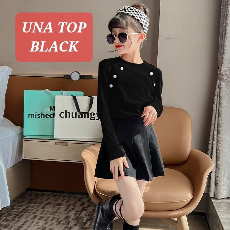 UNA TOP BAJU ATASAN LENGAN PANJANG ANAK REMAJA PEREMPUAN FASHION KOREA IMPORT ADEM NYAMAN