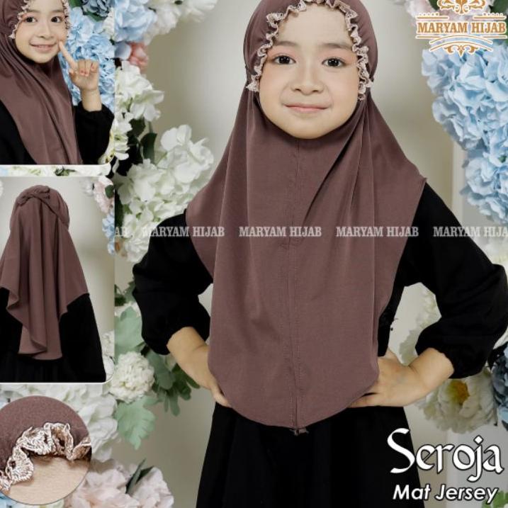 SEROJA ANAK KERUT / JILBAB ANAK / HIJAB ANAK / BERGO ANAK / BERGO TALI ANAK / JILBAB INSTAN ANAK / J