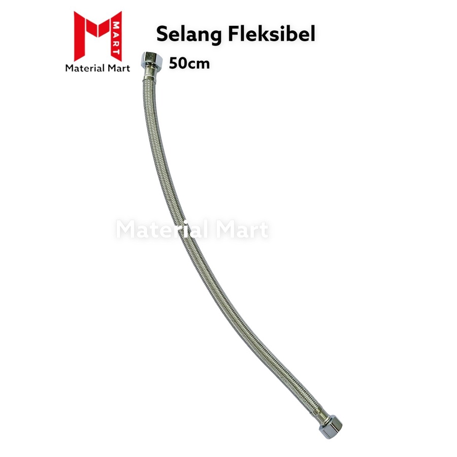 Selang Fleksibel Air Panas 50 CM |Slang Flexible Anyam Wastafel Closet | Material Mart