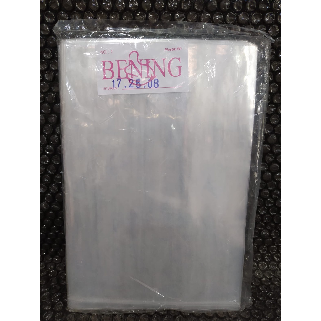 Plastik PP BENING tebal 08 / plastik kemasan