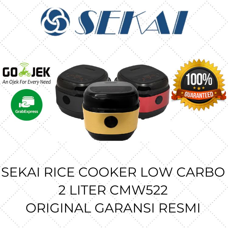 Sekai Rice Cooker Low Carbo Less Sugar Digital 2 Liter CMW 522 Serela / Magic Com 2 Ltr / Mejikom Be