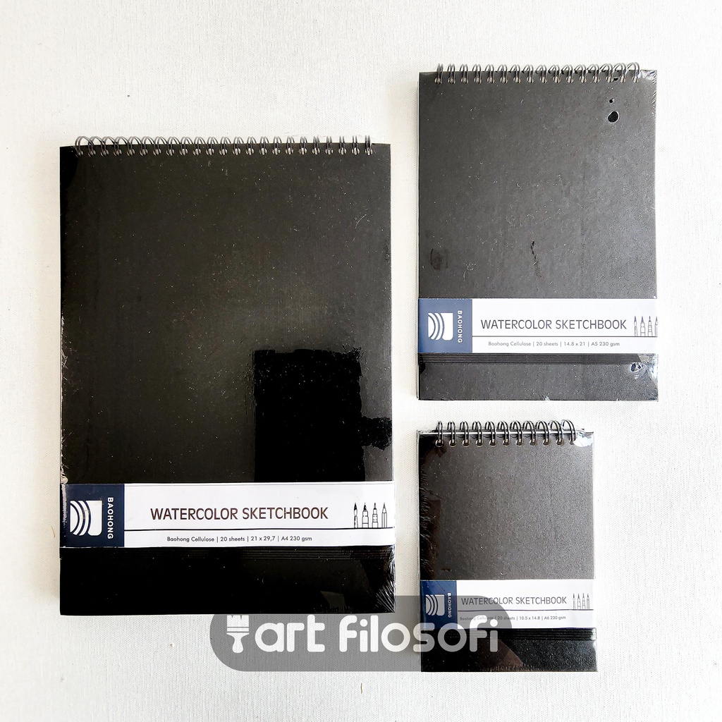 

HJK Baohong Celullose Watercolor BINDER Sketchbook Buku Cat Air
