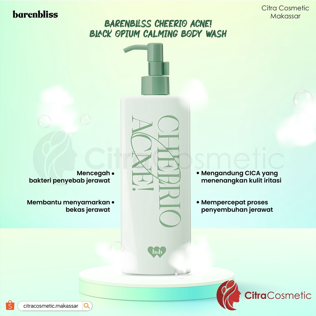 Barenbliss Cheerio Acne Black Opium Calming Body Serum | Body Wash