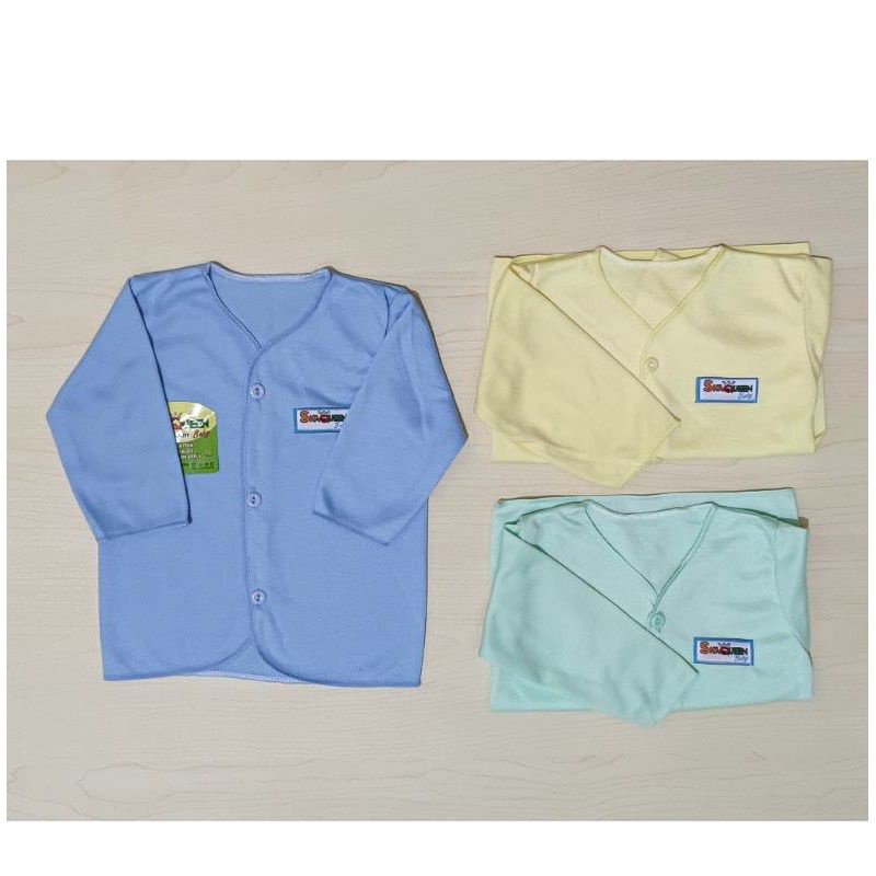 Baju bayi polos Shaqueen pakaian bayi 0-3 bulan SNI ( 3 pcs)