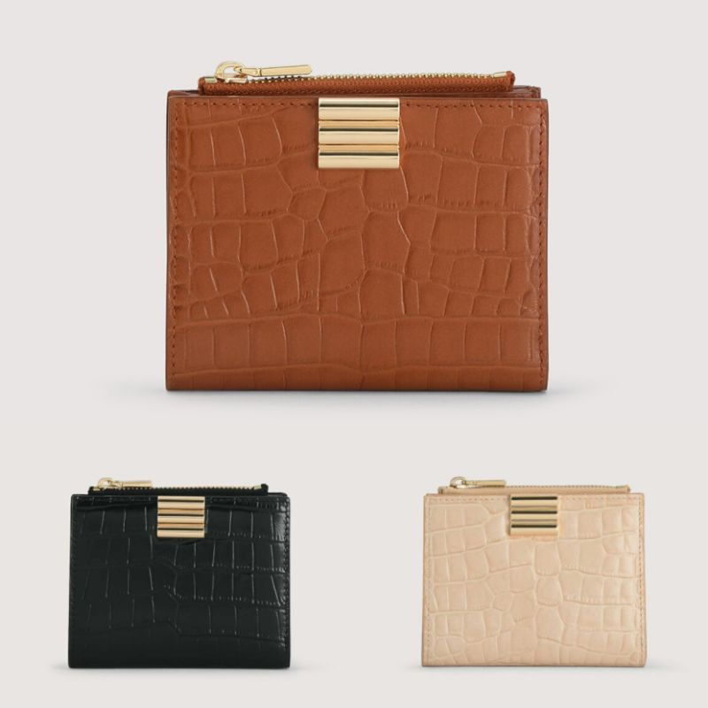 DOMPET PEDRO EMBOSSHED LEATHER MINI WALLET