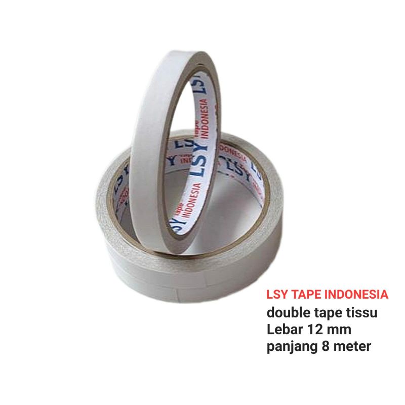 

double tape 12MM x 10yard full LSY TAPE INDONESIA ( CBM )