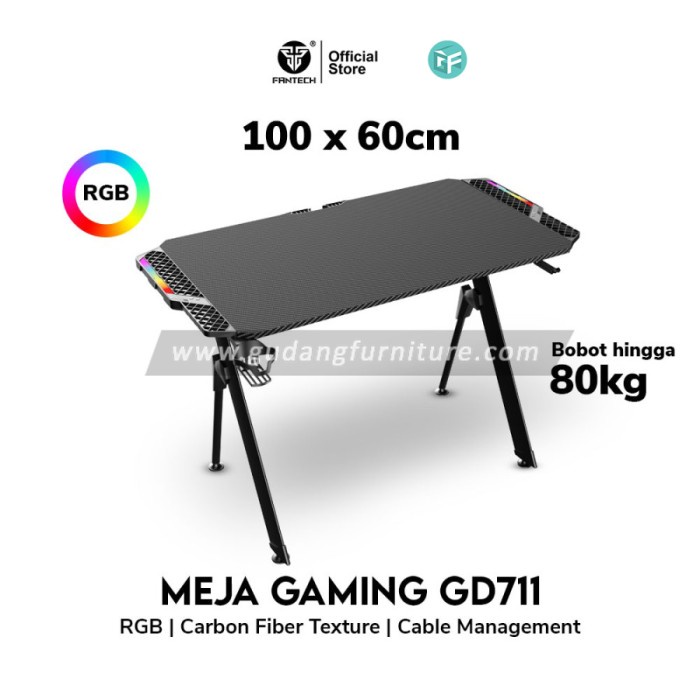 Kursi Fantech Gd711 Meja Gaming Rgb Gaming Desk