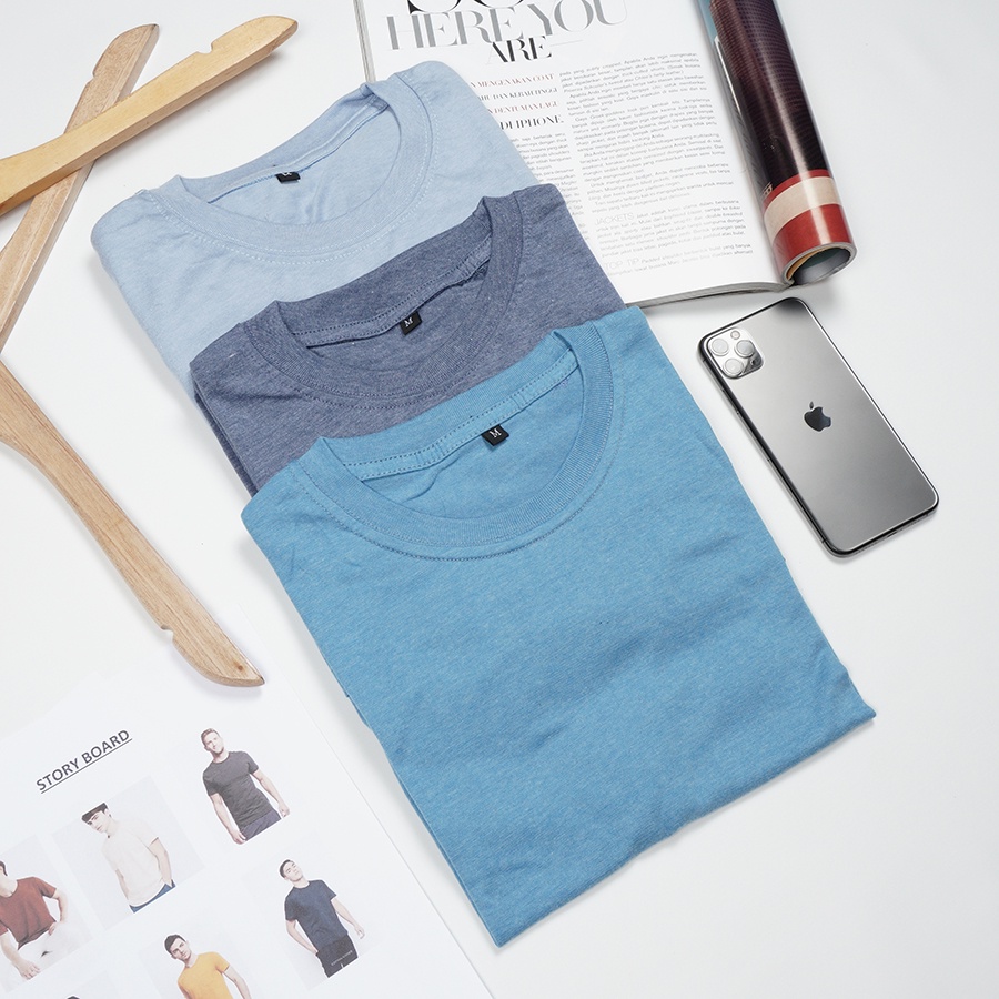 KAOS POLOS PRIA COWOK TWOTONE MISTY LENGAN PENDEK KUALITAS PREMIUM TERJAMIN