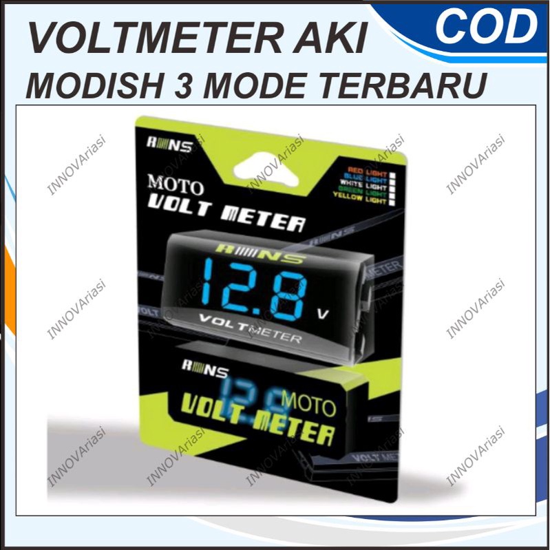 VOLTMETER MODISH DIGITAL WATERPROOF MULTIFUNGSI 12V DC: PENGUKUR SUPLAY ARUS ADAPTOR PENGUKUR TEGANG