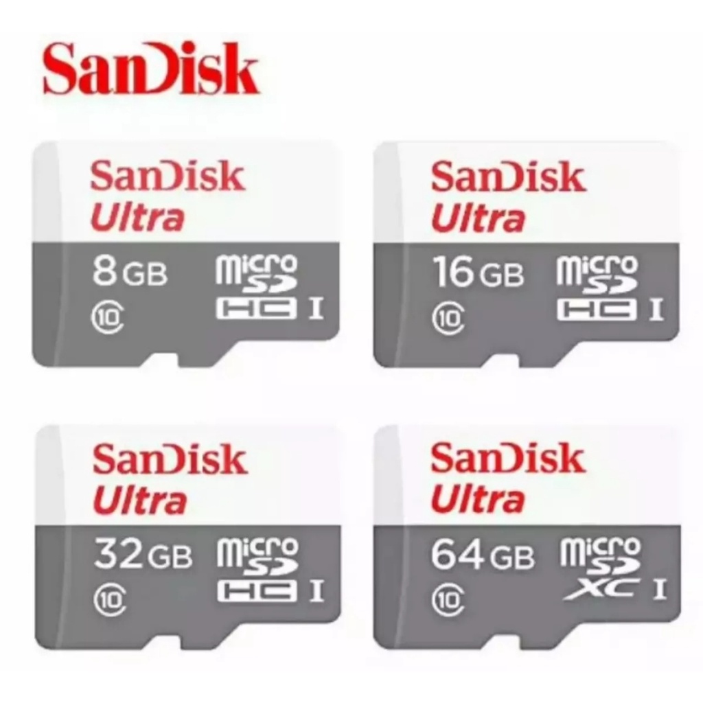 Memory Card-MMC Micro SD Class 10 48MB/s UHS -I Sandisk Ultra 8GB-16GB-32GB-64GB-128GB-Penyimpanan Data Kartu Memory HP Sandisk Ultra Class 10