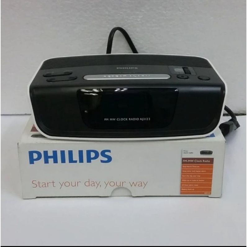 PHILIPS CLOCK RADIO AJ 3122 FM MW JAM MEJA