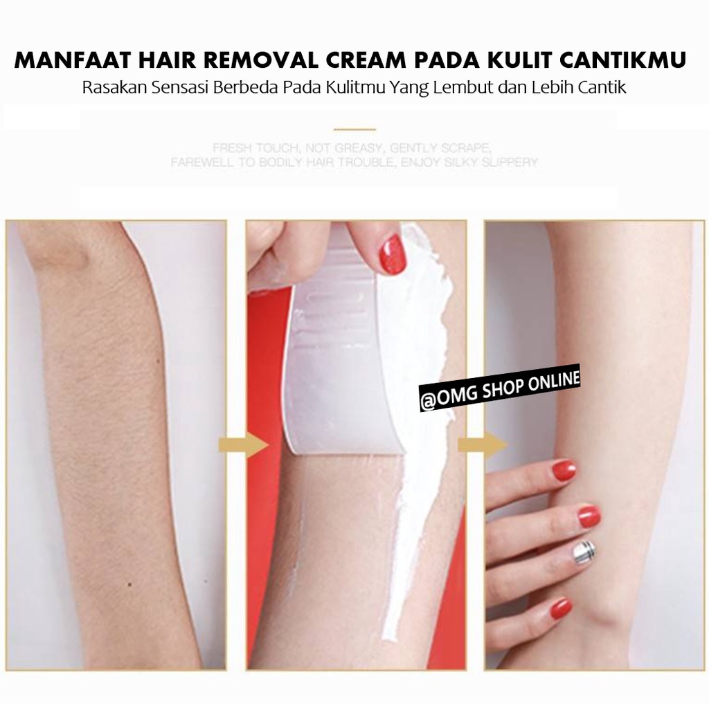 GRATIS Spatula !!! Images Hair Removal Cream Penghilang Bulu Tanpa Iritasi 60 Gr (Depilatory Cream) / Krim Penghilang Rambut Alami Perontok Bulu Permanen Perontok Bulu Ketiak Bulu Kaki Tangan Perontok Bulu Kemaluan Miss V Krim Pencabut Bulu Pemutih Kulit