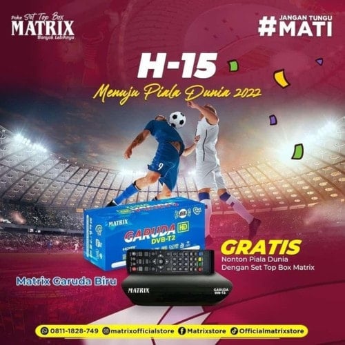 Set Top Box Matrix DVB-T2 HD original tv digital RECEIVER setopbox setobok tv tabung antena tv digital parabola matrix androit android tv ori original