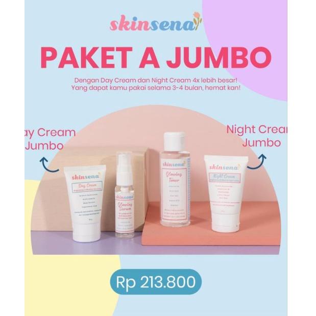 セ [FREE GIFT] Skinsena Paket Pemula Toner Serum Night Cream Day Cream ➤