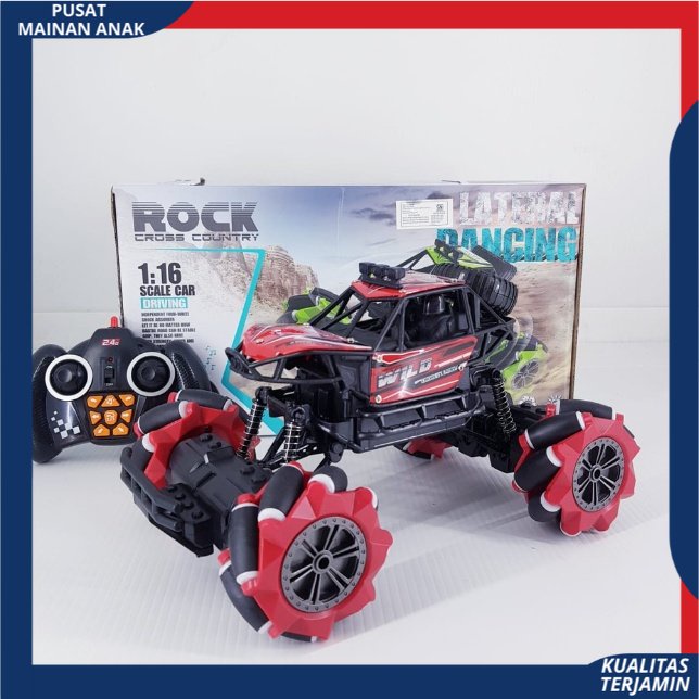 RC Rock Crawler 4 wd Remot Kontrol Mainan anak Mobil Lateral dancing remote control Baterai cas Berlampu