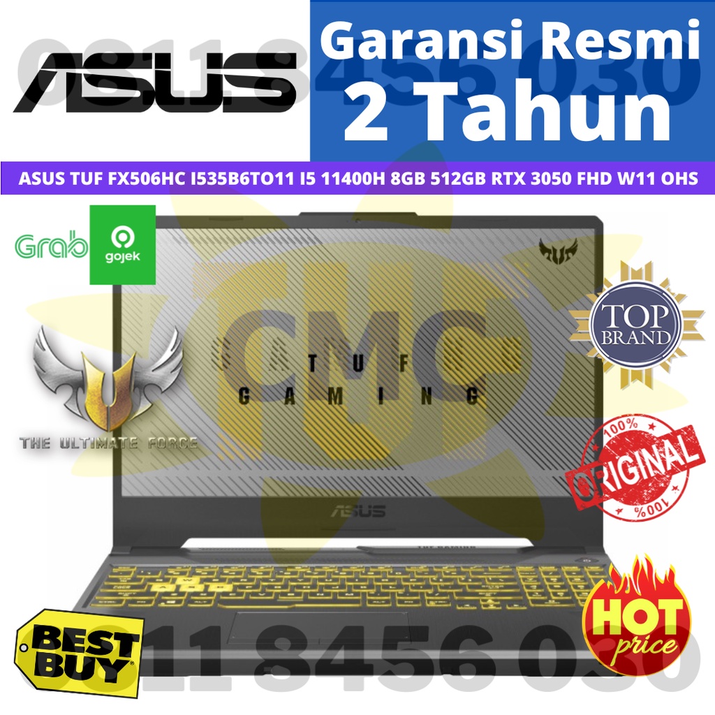 ASUS TUF FX506HC I535B6TO11 I5 11400H 8GB 512GB RTX3050 15.6 W11 OHS