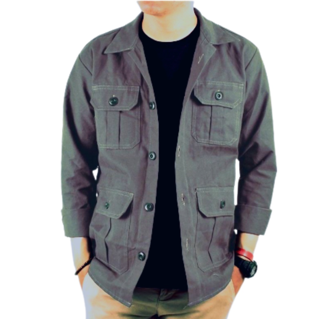 Jaket Semi Parka 4 Saku Unisex Terbaru Original Size M L XL XXL / Jaket Parka Canvas 4 Saku