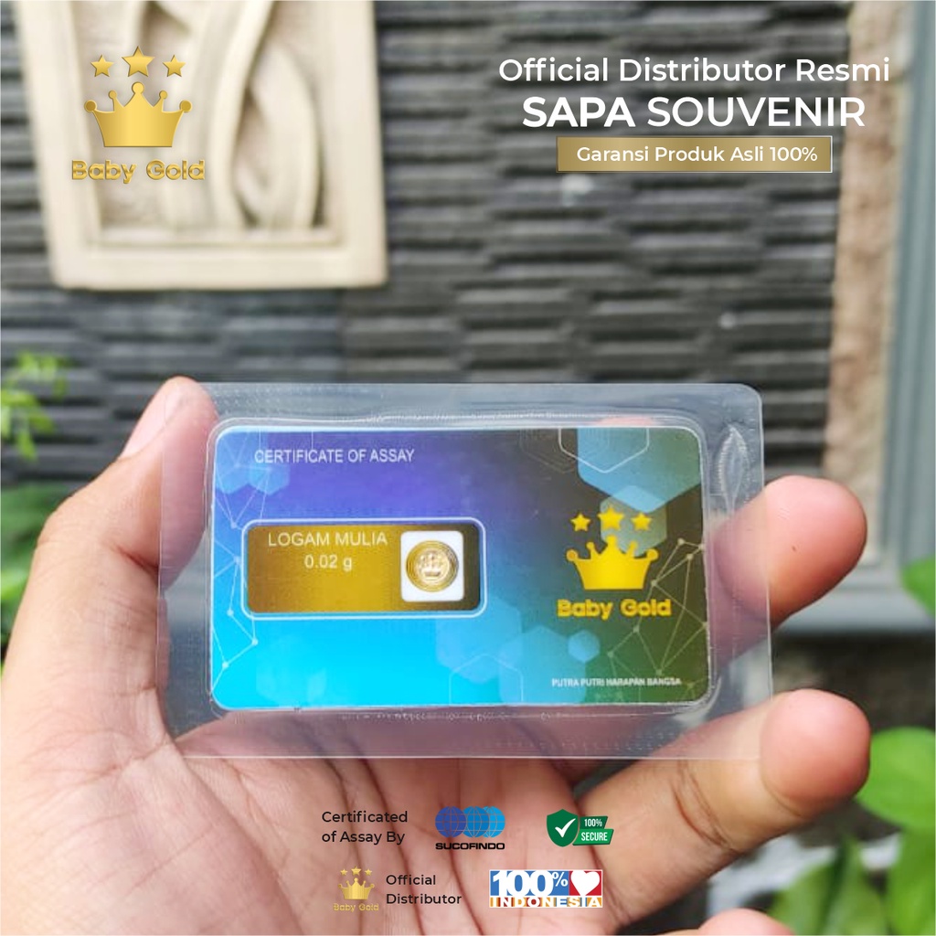(ASLI) Emas Mini MiniGram Baby Gold 0.02 Gram 24 Karat