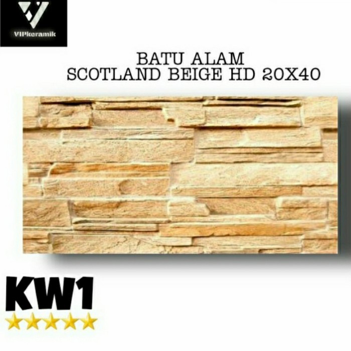 KERAMIK DINDING KIA BATU ALAM SCOTLAND BEIGE HD 20X40 KW1