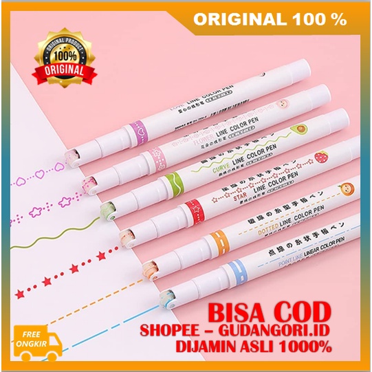 

Curve Highlighter Pen Pena Gambar Unik Set Spidol Motif ORIGINAL