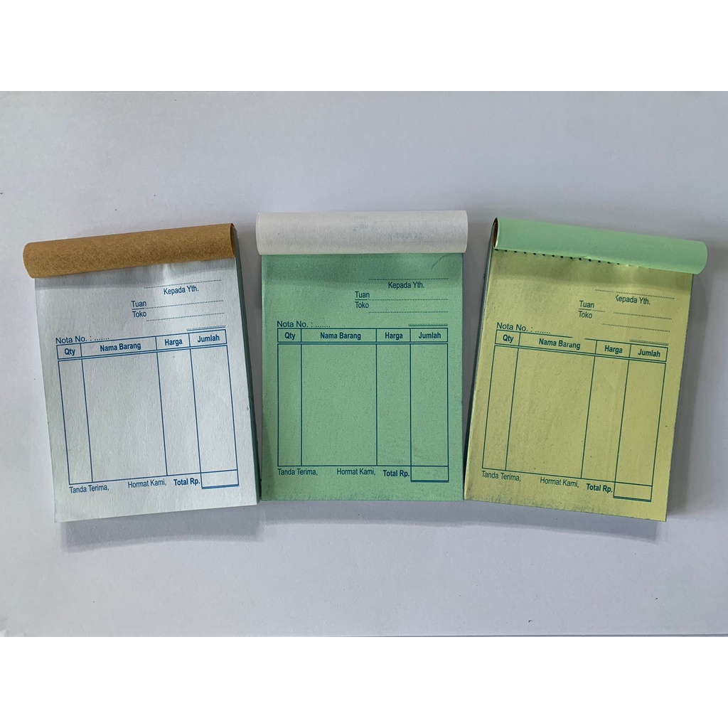 

Nota Kontan Mini 3 Ply, Nota NCR Langsung Tembus, Ukuran 1/8 Folio