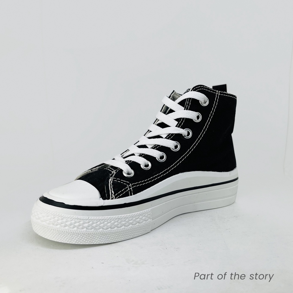 Sneakers Boots Premium Quality bahan Kanvas Import Sepatu Tinggi sekolah hitam Boot Hitam Murah sepatu safety fashion Viola Shoes