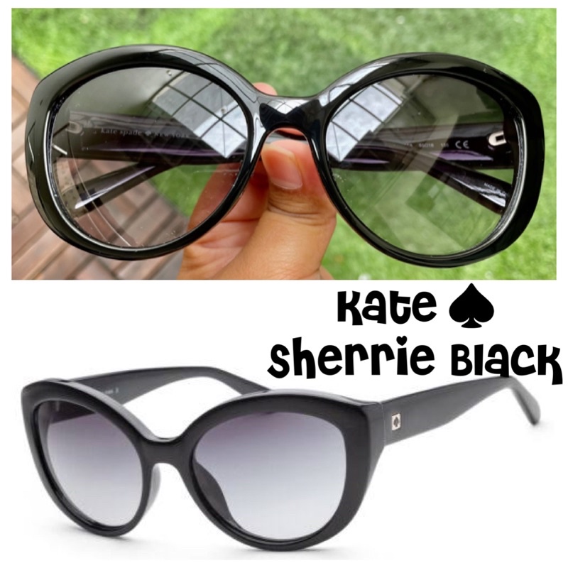 Kaca Mata Hitam Kate Spade Sherrie Black Sunglasses