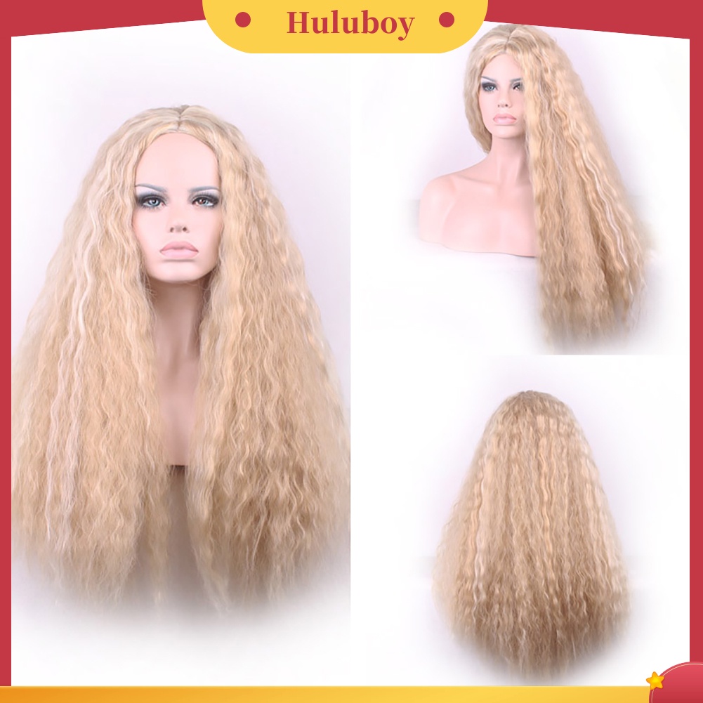 Wig Rambut Panjang Keriting Bahan Serat Suhu Tinggi Untuk Wanita