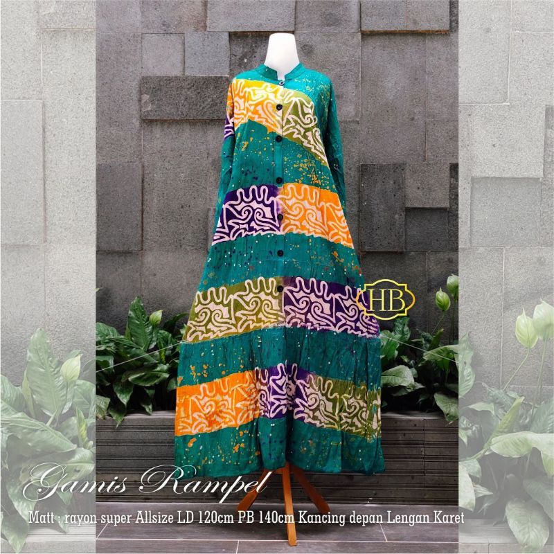 Gamis Twill Rainbow // ori rayon super / Busui / ORI abstrak malaman Gamis syar'i