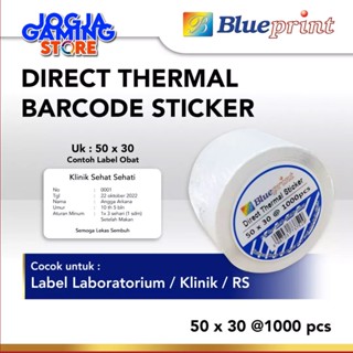 

BLUEPRINT DTS 50x30 x1 Line isi 1000 - Direct Thermal Stiker Label OBAT LAB Farmasi