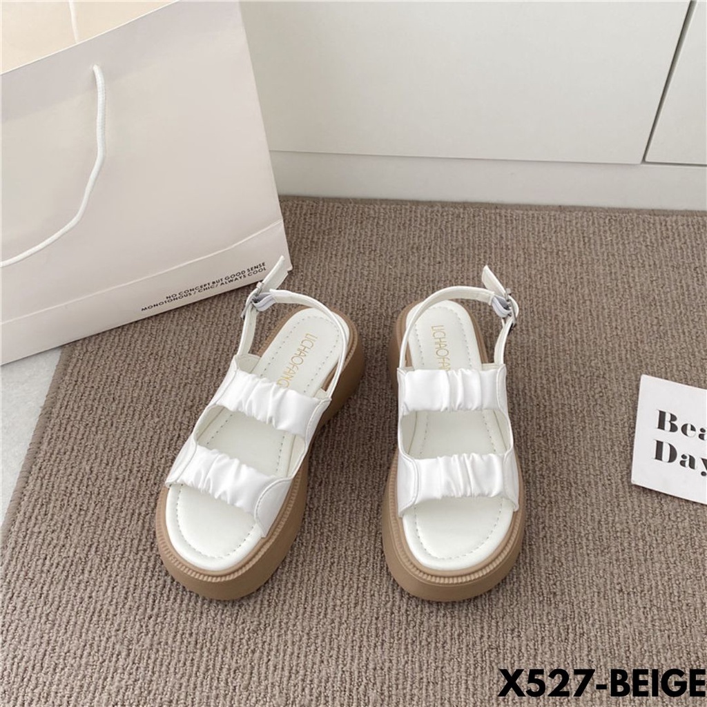 SANDAL WEDGES WANITA MUDAH DIPAKAI GA RIBET IMPORT BAHAN PU BERKUALITAS 527