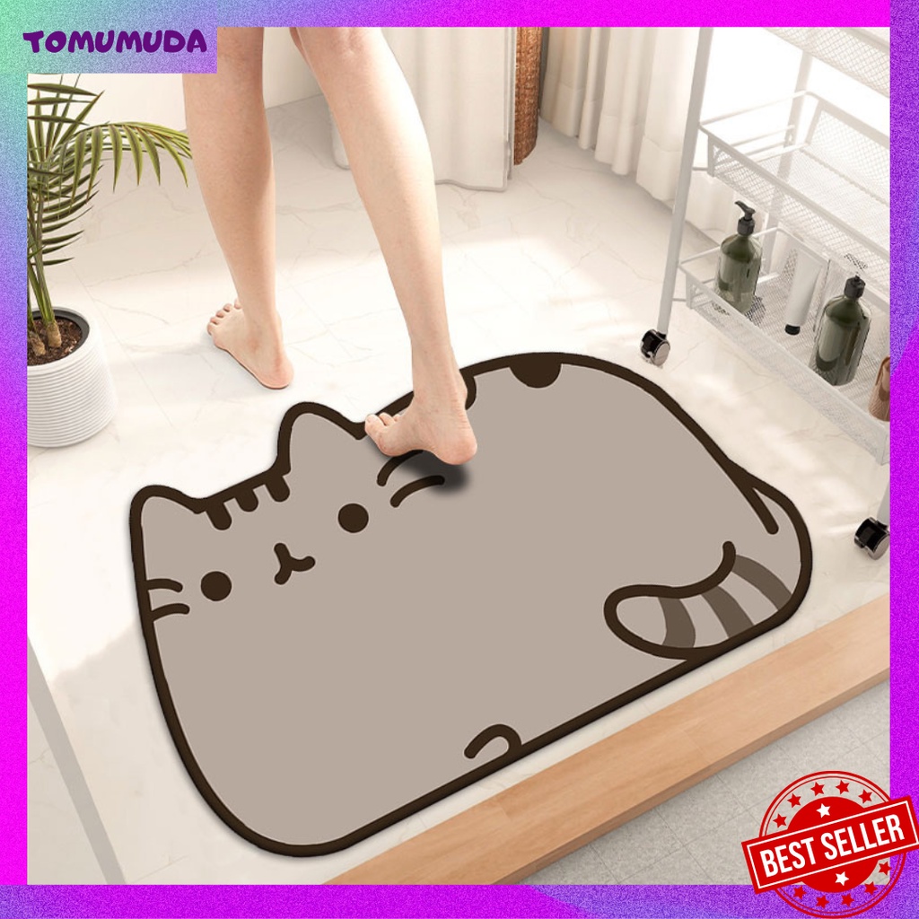 Tokomuda Keset Diatomit Paling Tebal 3.5mm Kamar Mandi Anti Slip Serap Air Keset Diatomite/Keset Magic Mat