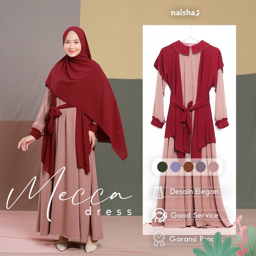 Naisha Official / Mecca Dress / Mecca Family Set / Gamis Couple / Gamis Mecca / Sarimbit Keluarga