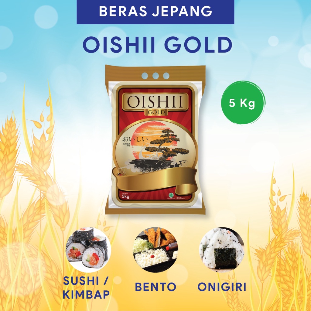 

Oishii Gold Rice, BERAS Premium JEPANG Japonica 5 Kg - SUSHI BENTO